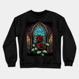 Stained Glass Roses Crewneck Sweatshirt